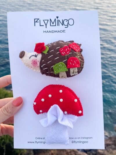 Süslü Kirpi Ve Mantar 2’li klips set