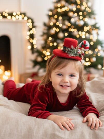 Kırmızı Yılbaşı Şapkası Saç Bandı